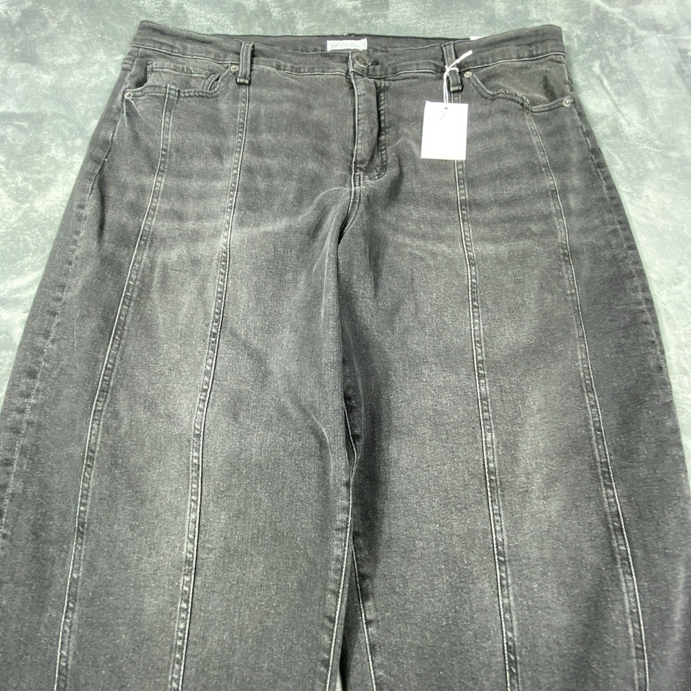 Jessica Simpson Myrtle Barrel Leg Jeans Women 18W Faded Black Wash Boho NEW - Picture 2 of 9